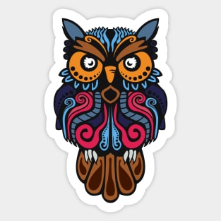 Moody Owl Artistic Design Sticker